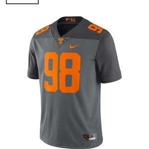 University of Tennessee XL dark gray jersey